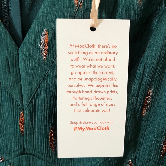 Modcloth Enchanting Evening Maxi Dress NWT Emerald Green and Gold Floor Length - Picture 12 of 16